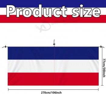 2 шт. Патриотические украшения для овсянки - 8,9x2,5 фута 4 июля Открытый висящий флаг с баннером, США Красные бело