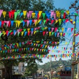 Bandiera colorata gagliardetti multicolore arcobaleno gagliardetto banner in tessuto di nylon, ghirlanda per l'inaugurazione, celebrazioni del partito