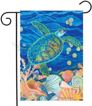 Natation tortue de mer jardin d’été drapeau nautique 12,5 « x 18 » Briarwood Lane