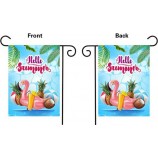 De Vlag van de Tuin van de zomerflamingo - Zwemmende Cirkel Ananas en de Vlag van de Saptuin