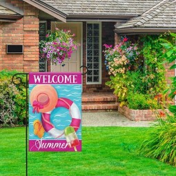Zomer Grappig Zwembad Dubbelzijdige Decoratieve Tuinvlag 12,5x18 inch