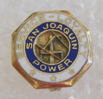 빈티지 San Joaquin Power Company 15년 직원 서비스 충성도 상 핀 #2