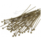 400pcs 35mm rond rotule tête goupilles (fil 0,8 mm / 0,03 pouce / calibre 20) Laiton plaqué bronze antique pour bijoux perles fabrication d’artisanat CF45-35