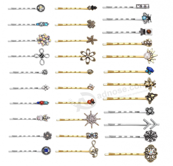 10 Stück Vintage Legierung gemischtes Haar Bobby Pins für Mädchen Haarspangen Haarspangen für Frauen KEINE Wiederholung zufällige Verpackung