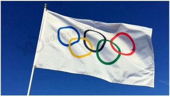 Vlag Olympische Winterspelen 2022 3x5 voet - Olympische ringen Internationaal vieren buiten binnen decor