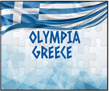 Olympia Greece Greek Greece Flag Jigsaw 252 Piece Puzzle, DesK49
