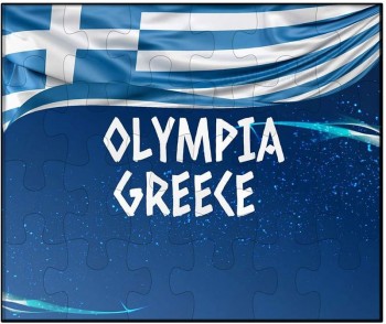 Olympia Greece Greek Greece Flag Jigsaw 252 Piece Puzzle, DesN57