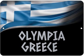 Olympia Grecia Bandiera di Design Greco 12x18 inc Alluminio Decorativo Wall Street Segno
