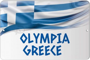 Olympia Grecia Grecia Grecia Bandiera 8x12 inc alluminio decorativo Wall Street Sign