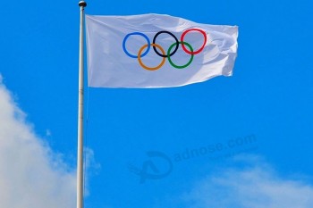 Olympic Rings 5'x3' Flag Winter Summer Olympic National Supporters