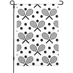 网球拍花园旗帜 粗麻布双面 用于室外房屋庭院旗帜 12“X 18”