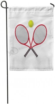 Semtomn jardin drapeau rouge abstrait tennis raquette balle activité championnat cercle collection couleur maison cour maison décor barnner support extérieur 12x18