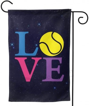 Bandera de jardín premium de doble cara, banderas de jardín impermeables Tennis Love 12.5