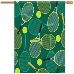 InterestPrint Tennis Rackets Polyester House Flag 28 x 40 Inch Decorative Garden Flag Wedding Anniversary Outdoor Decor