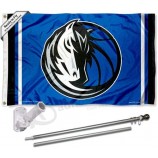 Juego de asta y soporte de bandera de los Dallas Mavericks