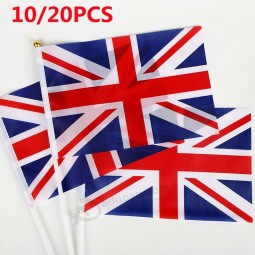 10/20X Hand schwenken Flagge Union Jack Großbritannien Banner Platin Jubiläum Party Flaggen