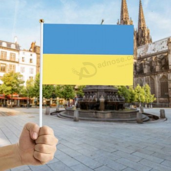 10 Stück ukraine kleine hand winkende flagge ukrainische flaggen mit plastikstab