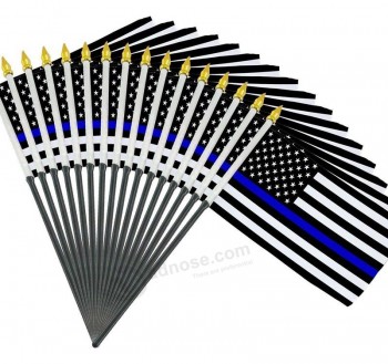 4x6 pollici THIN BLUE LINE USA Stick Flag Police Lives Matter Hand Held, confezione da 12