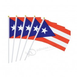Paquete de 25 mini bandera pequeña de mano Bandera de Puerto Rico Bandera de palo puertorriqueña Ro...