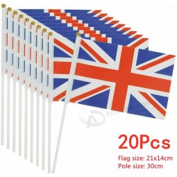 20PC Union Jack Mano Ondeando Bandera Evento Fiesta Real Jubileo Reino Unido GB Bandera Sport Club