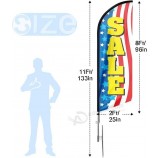 Vendita Feather Flags, 11Feet Vendita Advertising Feather Banner con aste per bandiere e palo a terra, Swooper Feather Flag per la vendita di affari