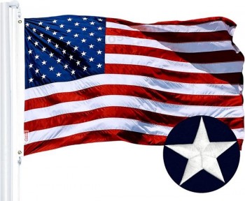G128 Combo Pack: USA American Flag 3x5 Ft Embroidered Stars & Texas State Flag 3x5 Ft Embroidered