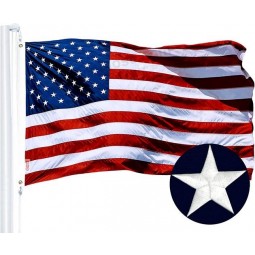 G128 Combo Pack: USA Amerikaanse Vlag 3x5 Ft Geborduurde Sterren & Texas State Vlag 3x5 Ft Geborduurd