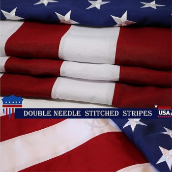 Amerikanische Flagge 5x8 Fuß Heavy Duty gesponnenes Polyester 220gsm - gestickte Sterne, genähte Streifen, robust, langlebig, Innen/Außen