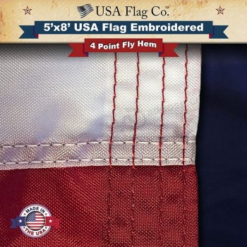 Bandiere americane di USA Flag Co. (Made in USA) Le migliori stelle ricamate 5x8 e strisce cucite Bandiera degli Stati Uniti