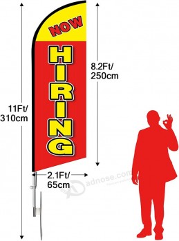 Swooper Flag, 11FT 현재 폴 키트, 그라운드 스파이크 및 핸드 백이 있는 광고 깃털 깃발을 고용하고 있으며 현재 기업용 배너 표지판을 고용하고 있습니다.