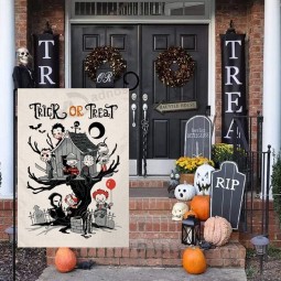 Halloween Trick or Treat Tuinvlag Verticale Dubbelzijdige Boerderij Jute Yard Outdoor Decor 12,5 x 18 Inches