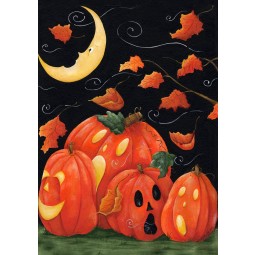 Scary Night 28 x 40 Inch Decorative Spooky Jack O Lantern Pumpkin Halloween House Flag