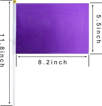 25er Pack feste lila Flagge kleine Mini Plain Lila DIY Flaggen Auf Stick, Partydekorationen für Paraden