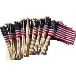 Los von -100-4x6 Zoll US-amerikanische Hand held Stick Flaggen Sicherheitsball Top hergestellt in den USA