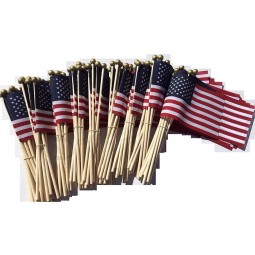 Lot de -100-4x6 pouces US américain tenu à la main bâton drapeaux sécurité boule haut fabriqué aux États-Unis