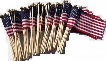 Partij van -100-4x6 inch US American Hand Held Stick Flags Safety Ball Top gemaakt in de VS