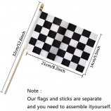 karierte schwarz-weiße Rennstab-Flagge kleine Mini-Handheld-Rennen Autoflaggen Party-Dekorationen, 5x8 Zoll, 12er-Pack