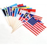 100 Länder Holz Flaggen, Sport Flaggen International Stick kleine Hand Flagge, enthält Länder Auf allen Kontinenten