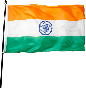 Commercio all'ingrosso promozionale 100% poliestere 3x5ft Stock stampato IN indiano India Bandiera della nazione