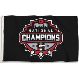 Black Georgia Bulldogs 2021 National Championship 3'x5' drapeau avec œillets en métal robustes - UGA Football - Haute durabilité