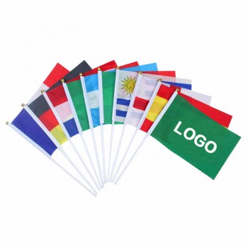Mini 14 * 21 Mano Sventolando Bandiera Portatile Banner Piccola Bandiera Nazionale Decorare Per le elezioni della Coppa del Mondo