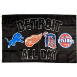 Détroit ville de toute la journée Drapeau Sport Équipes Maison Jardin Drapeau Mur Bannière 3x5Feet