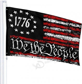 We The People 1776 빈티지 USA 국기 배너 깃발 정원 깃발 홈 하우스 플래그 퍼레이드 플래그 아웃도어 플래그 USA 플래그 3x5 Ft