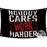 Niemand kümmert sich darum, härter zu arbeiten, Flagge, 3x5 Ft, Gym, Banner, lustig, Sport, inspirierend, Poster, langlebiger Wandteppich, Mann Höhle, motivierende Wanddekoration, 