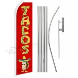 Taco's Swooper Flutter Feather Reclame Vlag Kit Mexicaans Restaurant Voedsel Vlag