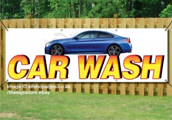 Car Wash PVC 배너 아일렛이 있는 실외/실내 광고 표지판, 핸드 카 워시