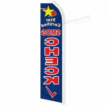« STAR SMOG CHECK » publicité super drapeau swooper bannière enseigne d’entreprise certifiée