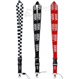 キー用ネックストラップ、IDバッジ用3個クルーズストラップ - 女性男性キッズ用取り外し可能なキーホルダーホルダー(ブラック+ブラック+レッド)