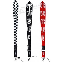 Cordino per chiavi, 3 pezzi Cordino da crociera per badge identificativo - Portachiavi staccabile per donne uomini bambini (nero + nero + rosso)