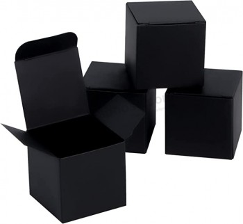 Zwarte geschenkdozen 2x2x2 inch, NIGNYA 100 Pack Kleine Kraft Kartonnen Geschenkdozen Papieren Kubus Gunst Doos Eenvoudig te monteren Papieren Geschenkdoos